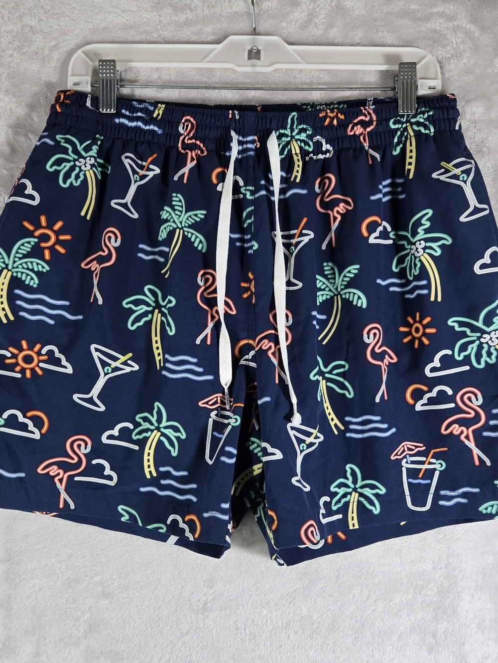 Chubbies The Neon Lights Lined Swim Trunks Mens Size XL Extra Large 5.5" Blue